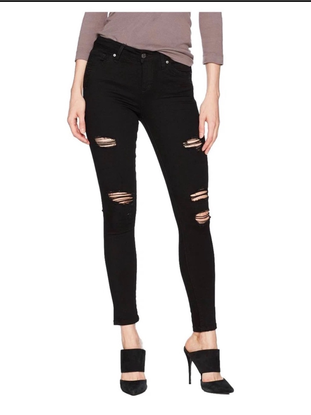 Joe's Jeans Black Distressed Skinny Jeans